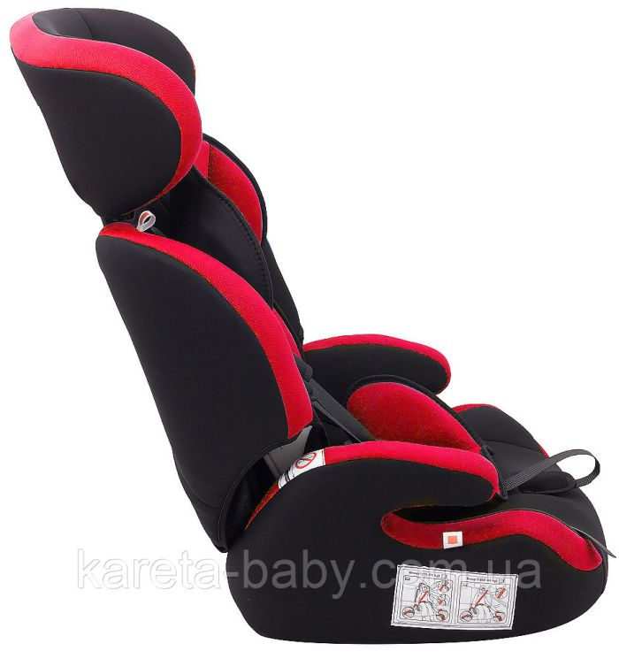 Автокресло Bair Beta 1/2/3 (9-36 кг) DB2426 черный - красный