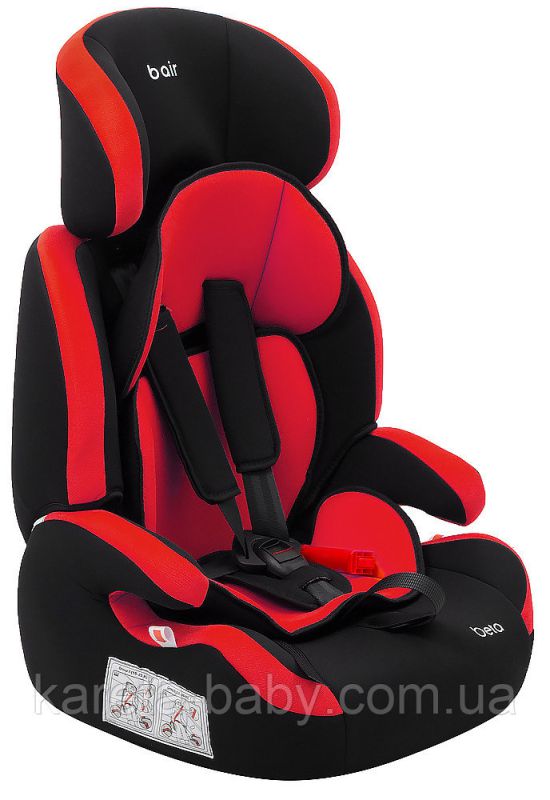 Автокресло Bair Beta 1/2/3 (9-36 кг) DB2426 черный - красный