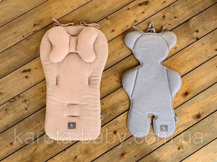 Матрац в коляску та автокрісло Cottonmoose Bear 583/49 melange cotton jersey (сірий меланж)
