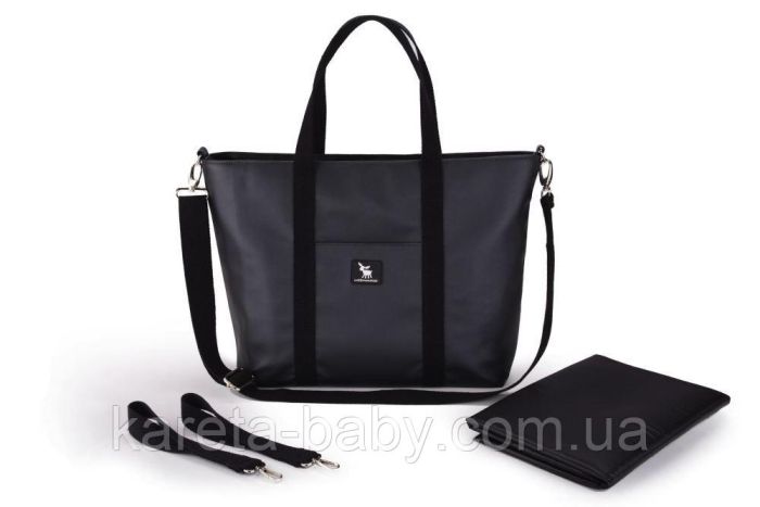 Сумка для коляски Cottonmoose Shopper 750/148 pearl black leather (чорний еко-шкіра)