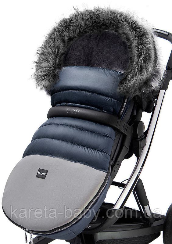 Зимний конверт Bair Polar premium  темно-синий - серая кожа