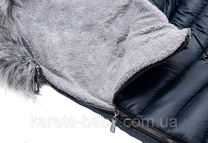 Зимний конверт Bair Polar premium  темно-синий - серая кожа