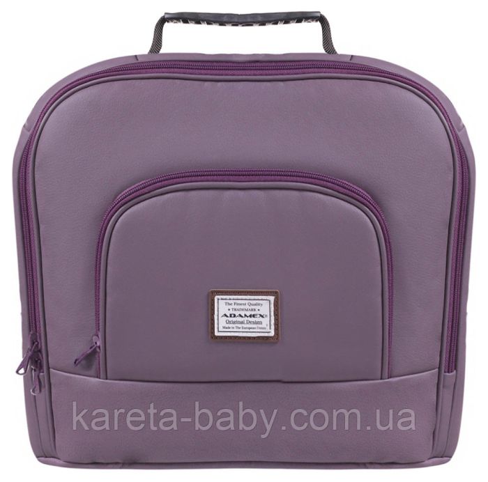 Коляска 2 в 1 Adamex Luciano шкіра 100% Q115 бузковий