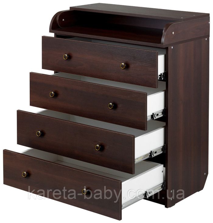 Пеленальный комод Babyroom Комод 4 тел.Big 102x80x50  орех темный