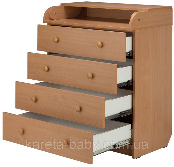 Пеленальный комод Babyroom Комод 4 тел.Big 102x80x50  бук