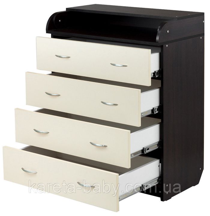 Пеленальный комод Babyroom Комод 4 тел.Big 102x80x50  венге-ваниль