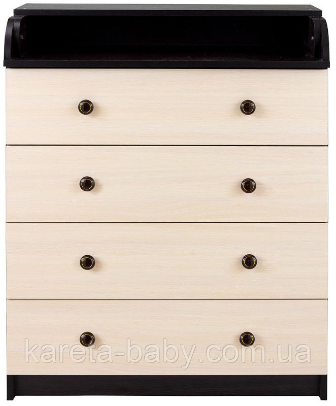Пеленальный комод Babyroom Комод 4 тел.Big 102x80x50  венге-дуб молочный