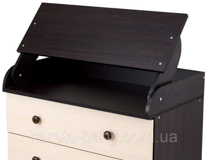 Пеленальный комод Babyroom Комод 4 тел.Big 102x80x50  венге-дуб молочный