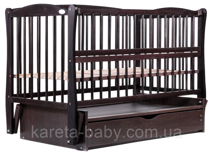 Ліжко Babyroom Еліт маятник, ящик, відкидний бік DEMYO-5 бук венге