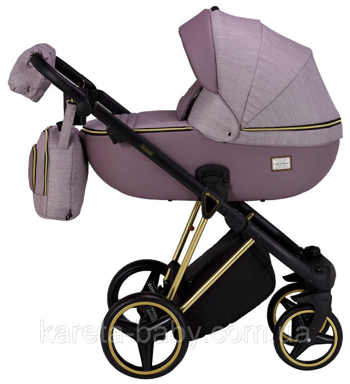 Коляска 2 в 1 Adamex Mimi Polar (Gold) Y811 сиреневый - сиреневый кожа (выдавленная точка)