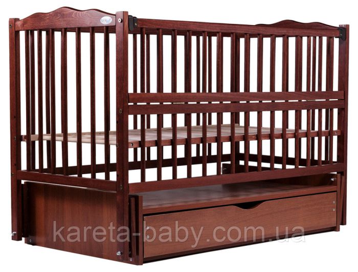 Кровать Babyroom Радуга маятник, ящик, откидной бок DVMYO-3  бук тик