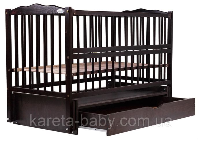 Ліжко Babyroom Веселка маятник, ящик, відкидний бік DVMYO-3 бук венге