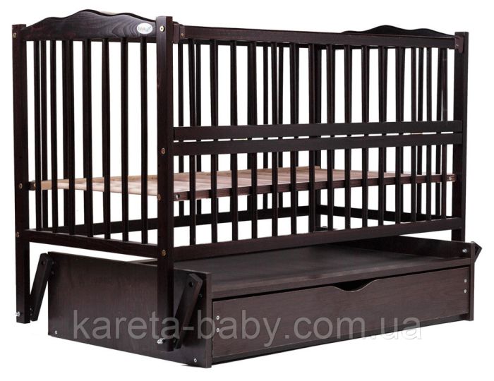 Ліжко Babyroom Веселка маятник, ящик, відкидний бік DVMYO-3 бук венге