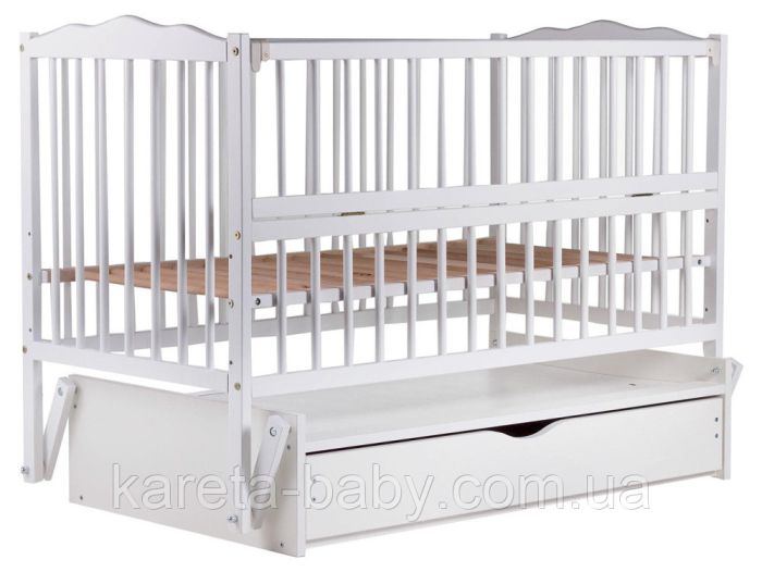 Кровать Babyroom Радуга маятник, ящик, откидной бок DVMYO-3  бук белый
