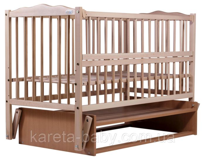Кровать Babyroom Радуга маятник, откидной бок DVMO-2  бук светлый (натуральный)