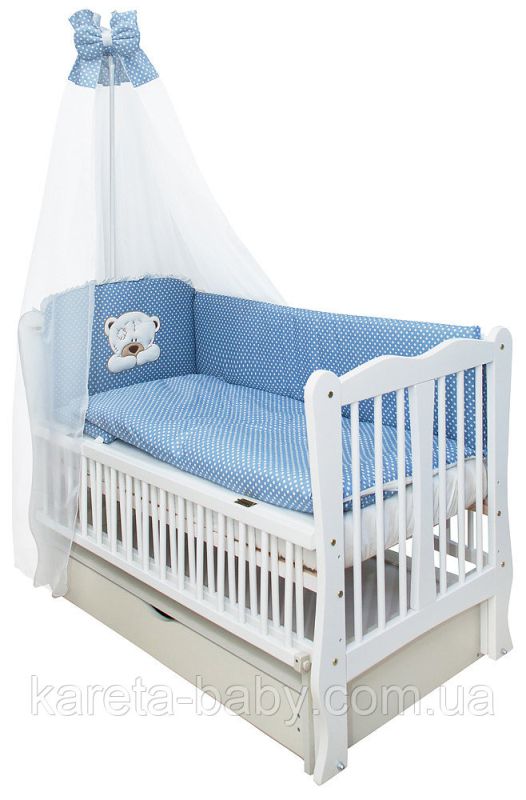Ліжко Babyroom Хвилька маятник, ящик, відкидний бік DHMYO-11 бук білий