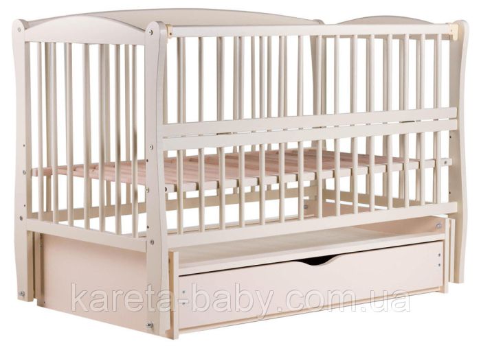 Кровать Babyroom Елит маятник, ящик, откидной бок DEMYO-5  бук слоновая кость