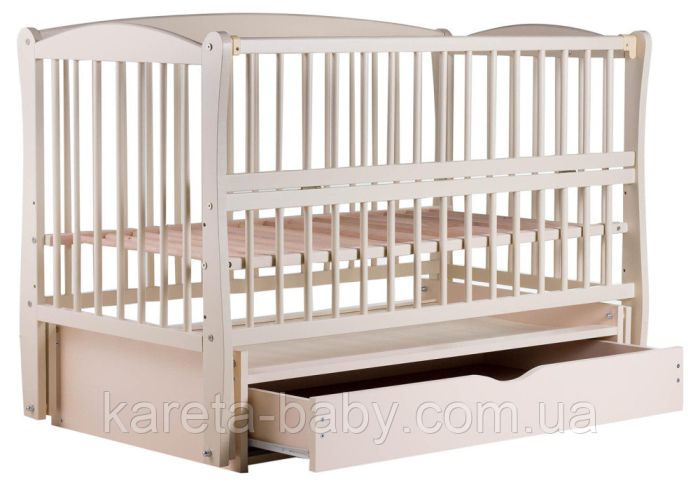 Кровать Babyroom Елит маятник, ящик, откидной бок DEMYO-5  бук слоновая кость