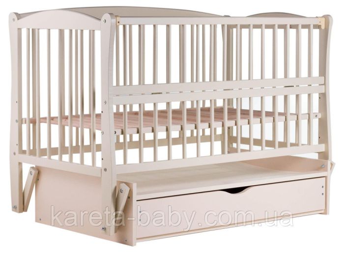 Кровать Babyroom Елит маятник, ящик, откидной бок DEMYO-5  бук слоновая кость