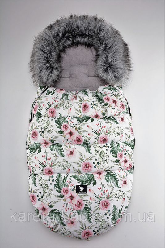 Зимовий конверт Cottonmoose Moose 422-0 limited softshell (білі квіти)