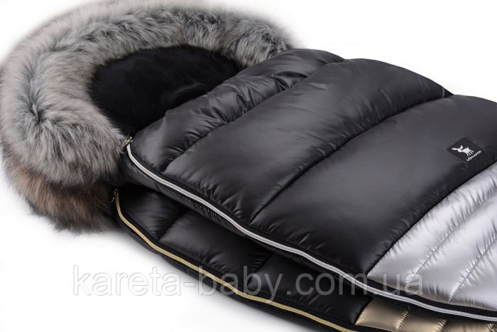 Зимовий конверт Cottonmoose Moose Shine 651/65/74/143/126 silver (чорний-срібло)