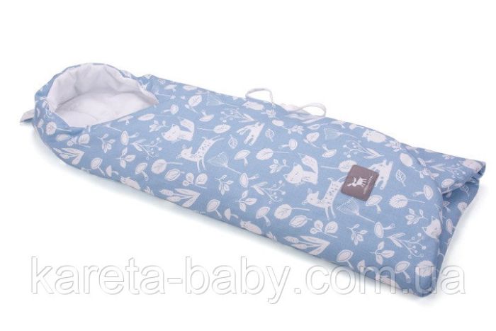 Конверт в коляску та автокрісло Cottonmoose ODWF 439/128/51 блакитний (ліс) з білим