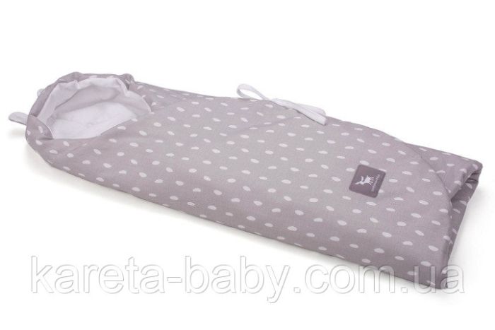 Конверт в коляску та автокрісло Cottonmoose ODWF 439/133/51 сірий (краплі) з білим