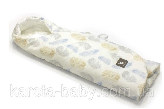 Конверт в коляску та автокрісло Cottonmoose ODWF 439/83/51 leaf blue cotton white cotton jersey (блакитний (ліс) з білим)