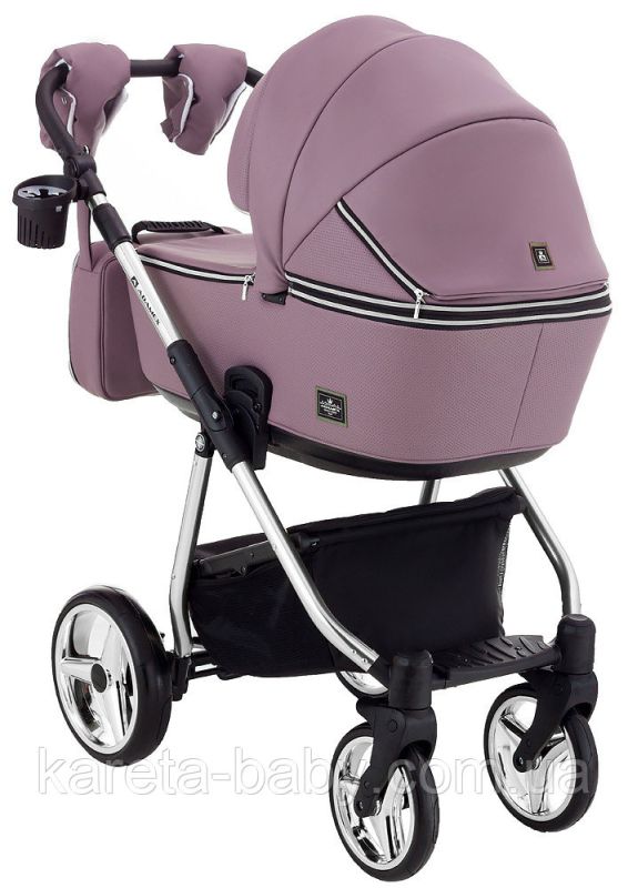 Коляска 2 в 1 Adamex Sierra Polar (Chrome) шкіра 100% SR332 бузковий - бузковий (перфорація)