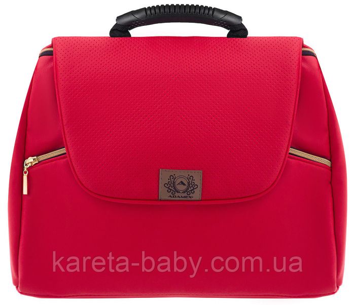 Коляска 2 в 1 Adamex Hybryd Plus Polar (Gold) Кожа 100% BR313 красный кожа (выдавленная точка) - красный кожа