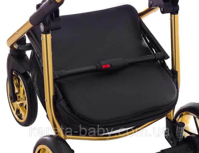 Коляска 2 в 1 Adamex Hybryd Plus Polar (Gold) Кожа 100% BR313 красный кожа (выдавленная точка) - красный кожа