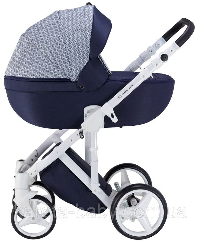 Коляска 2 в 1 Adamex Luciano jeans Q203 синій (зигзаг)