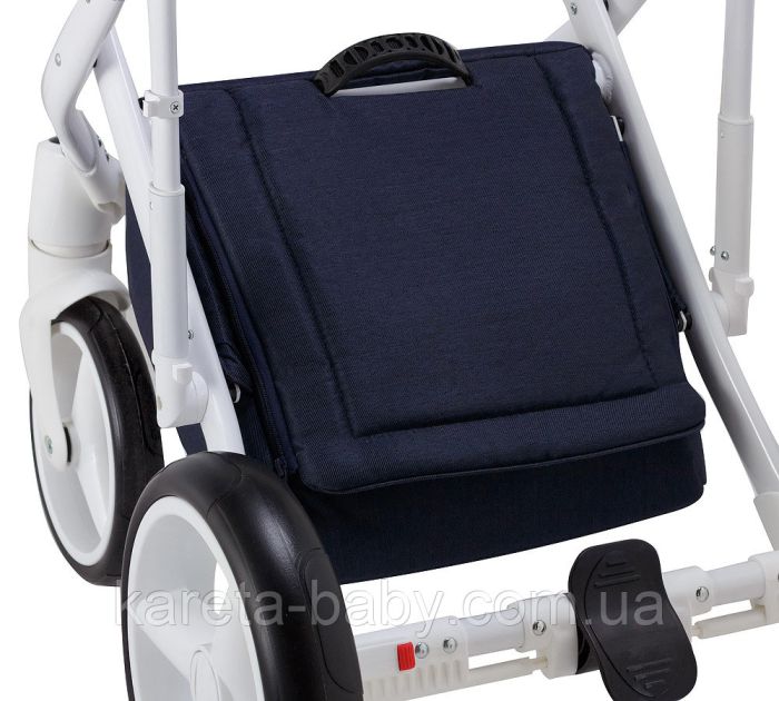 Коляска 2 в 1 Adamex Luciano jeans Q203 синій (зигзаг)