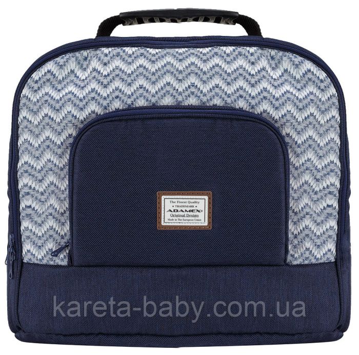 Коляска 2 в 1 Adamex Luciano jeans Q203 синій (зигзаг)