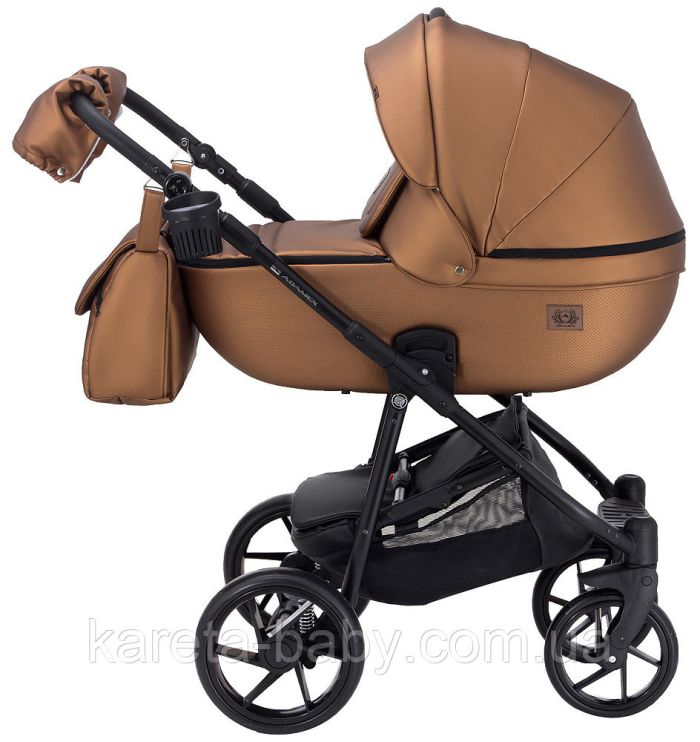 Коляска 2 в 1 Adamex Hybryd Plus шкіра 100% Y230CZ бронза (перламутр)