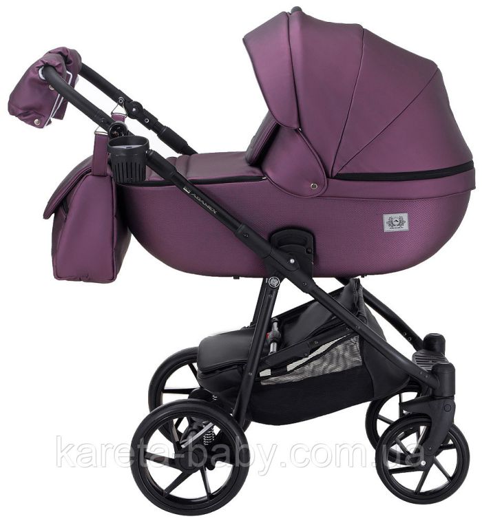 Коляска 2 в 1 Adamex Hybryd Plus кожа 100% Y233CZ фиолетовый (перламутр)