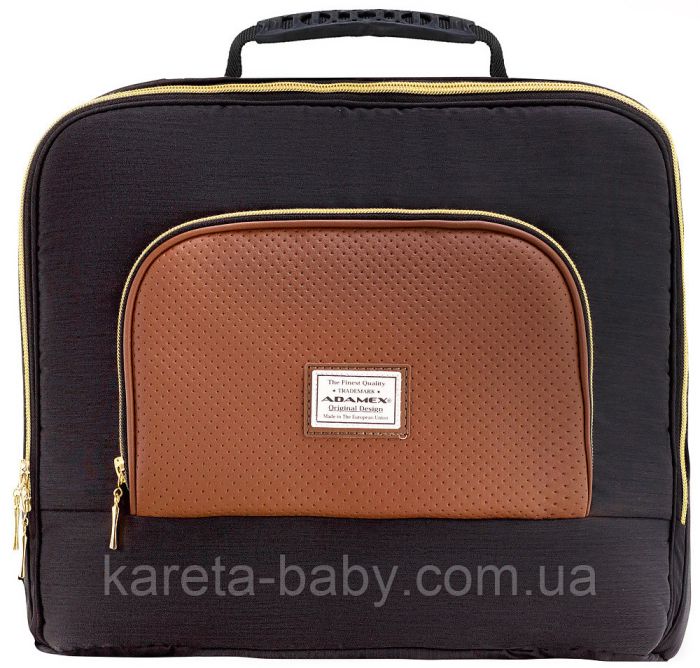 Коляска 2 в 1 Adamex Luciano Polar (Gold) Y800 коричневий (шкіра) - чорний