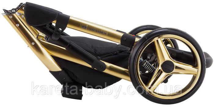 Коляска 2 в 1 Adamex Luciano Polar (Gold) Y800 коричневий (шкіра) - чорний