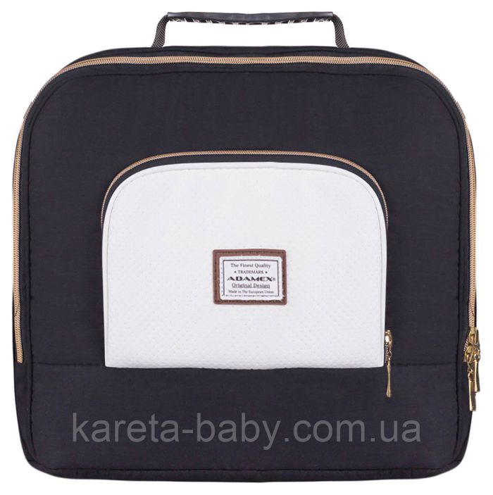 Коляска 2 в 1 Adamex Luciano Polar (Gold) Y802 белый (кожа) - черный