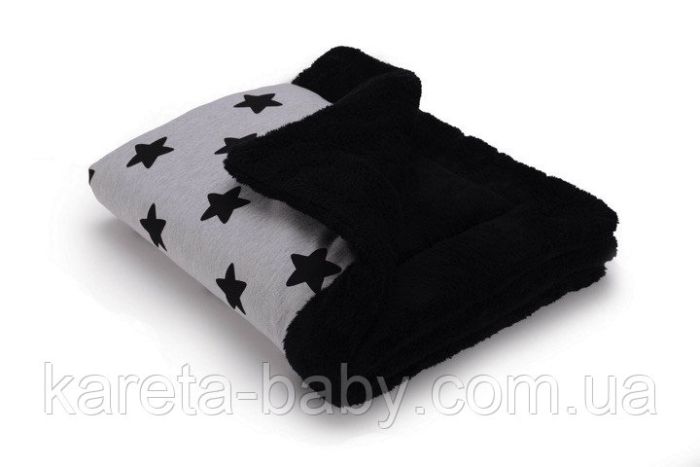 Теплый плед Cottonmoose KO 743/29/74 black star cotton jersey (светло-серый (черные звезды) с черным)