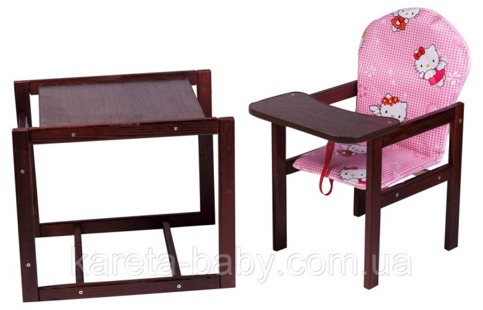 Стульчик- трансформер Наталка Зайчик-22 темный  розовый (hello kitty)