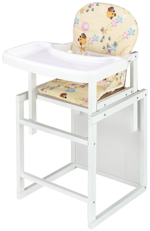 Стільчик-трансформер Babyroom Поні-240 білий пластикова стільниця бежевий (вінні пух)