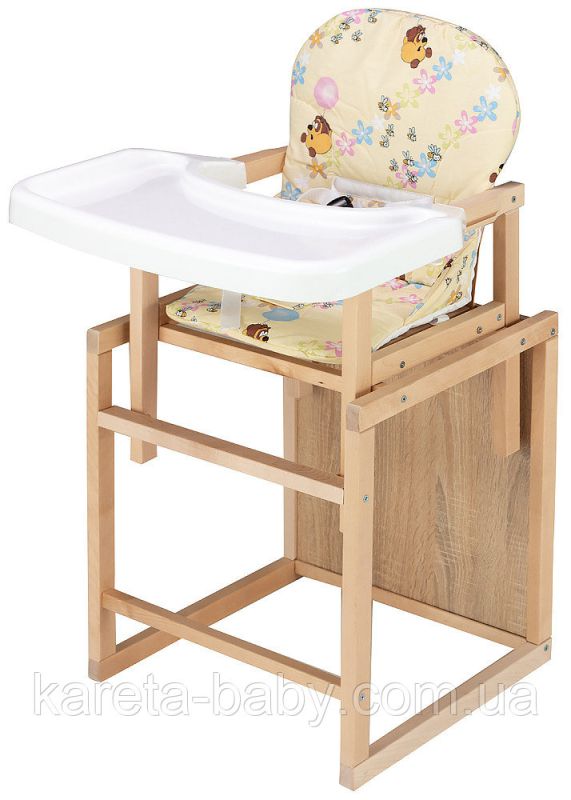 Стільчик-трансформер Babyroom Поні-230 eko без лаку пластикова стільниця бежевий (вінні пух)