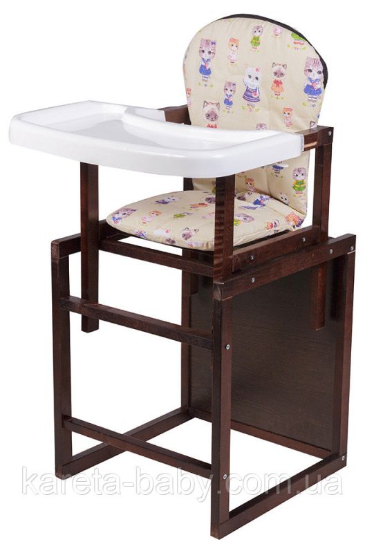 Стільчик-трансформер Babyroom Поні-220 тонований пластикова стільниця бежевий (кішечки)