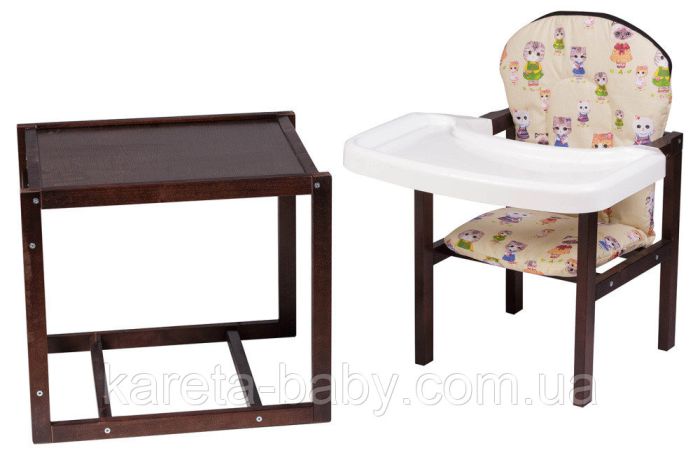 Стільчик-трансформер Babyroom Поні-220 тонований пластикова стільниця бежевий (кішечки)