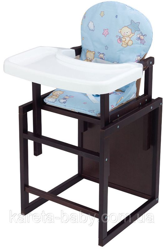 Стульчик- трансформер Babyroom Пони-220 тонированный пластиковая столешница  голубой (мишка, пчелка, звезда)
