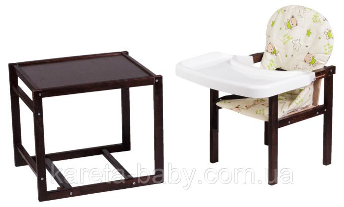 Стульчик- трансформер Babyroom Пони-220 тонированный пластиковая столешница  желтый (мишки, звезды)