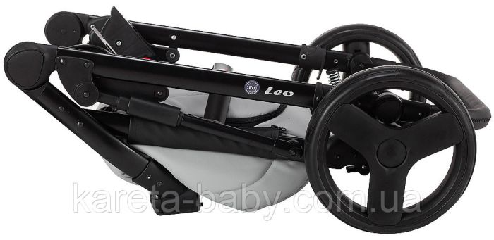 Коляска 2 в 1 Bair Leo шкіра 100% GN-45 світло-сірий