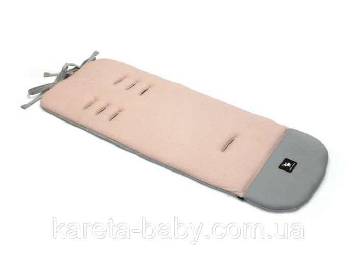 Матрац у коляску Cottonmoose Leather 590/113/49/106 powder pink cotton jersey рожева пудра з сірим меланж, сіра еко-шкіра
