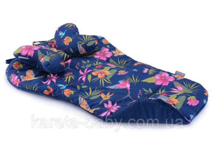 Матрас в коляску Cottonmoose Butterfly 552/81/145 rajaki ptak na granacie cotton velvet dark navy (синий